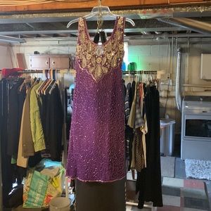 Purple with silver sequence fancy dress